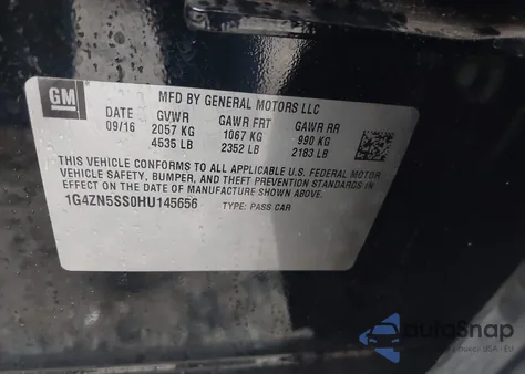 2017 Buick Lacrosse Preferred from USA, damaged, VIN 1G4ZN5SS0HU145656